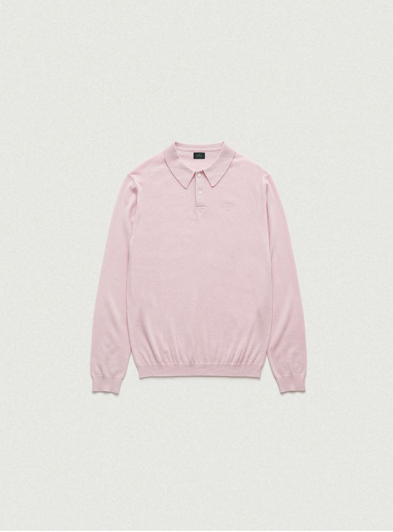 Oversized Cashmere Wimblyn Knit Polo Shirt_Pink