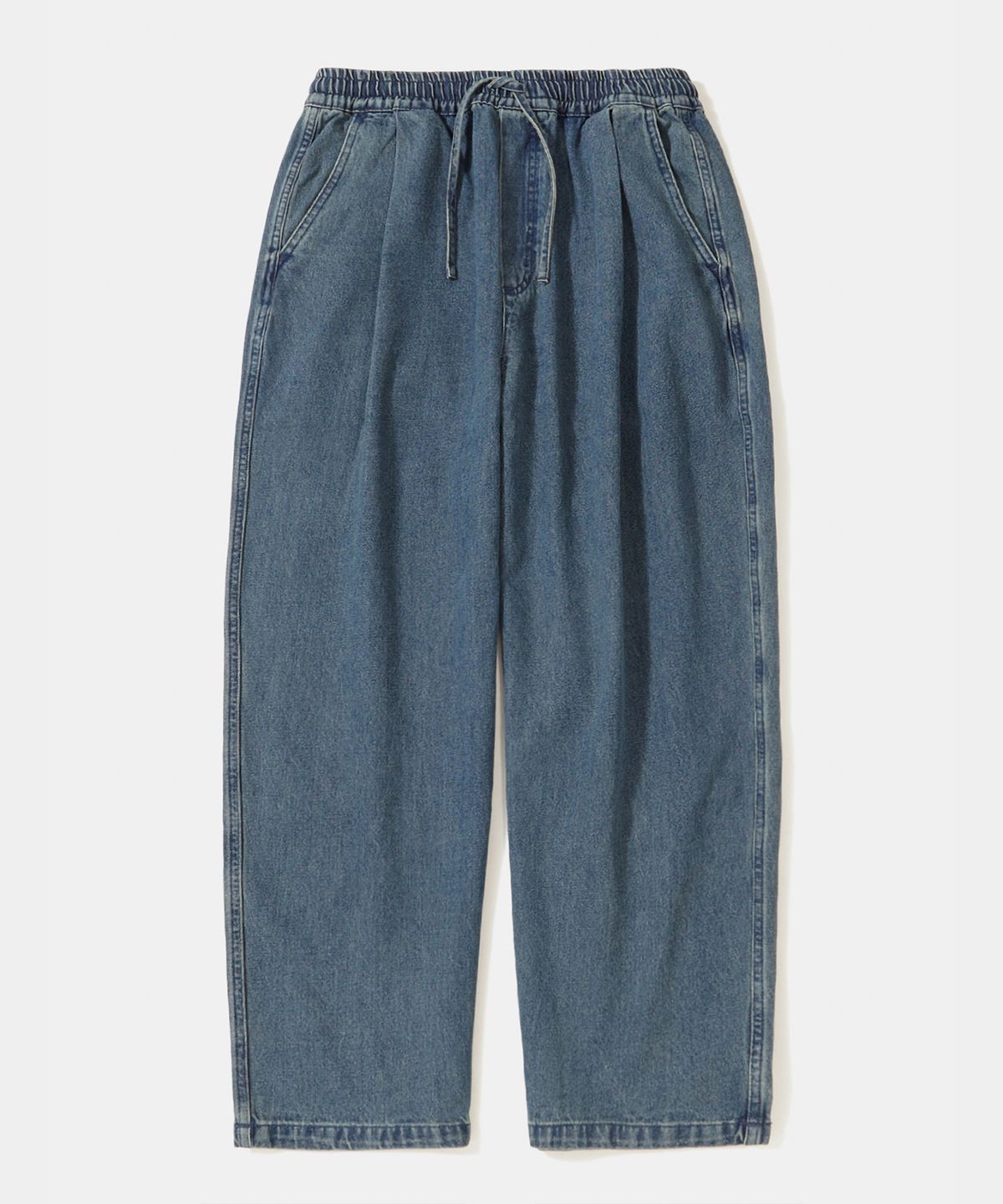 컬럼비아 유니버시티(COLUMBIA UNIVERSITY) M-LABEL LOOSE-FIT PINTUCK DENIM PANTS_MIDNIGHT JEAN