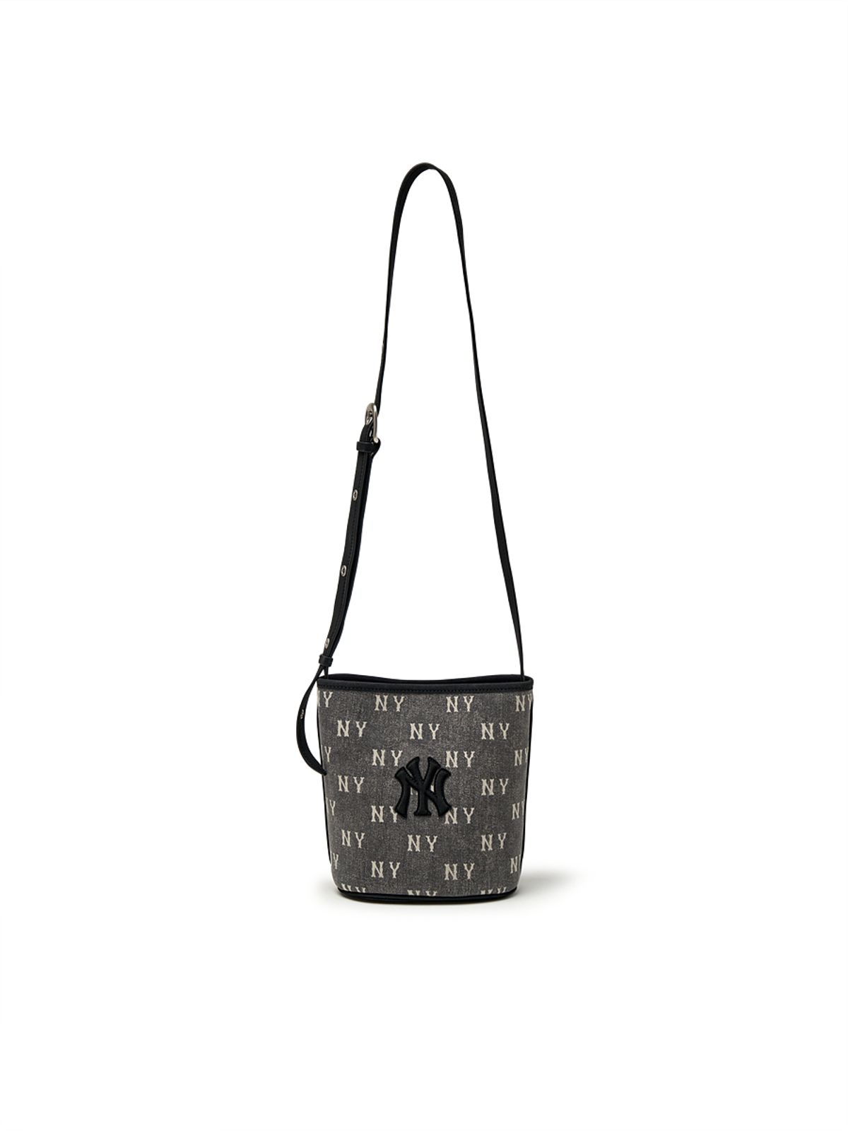 엠엘비(MLB) 클래식 모노그램 빈티지 데님 미니 버킷백 NY (Charcoal Grey)