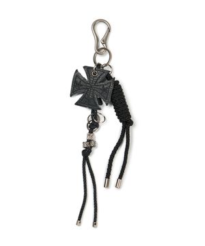 CROSS LEATHER KEYRING (BLACK)