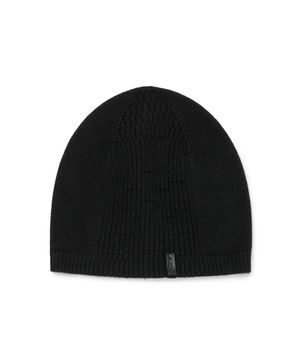 LEATHER LABEL BEANIE (BLACK)