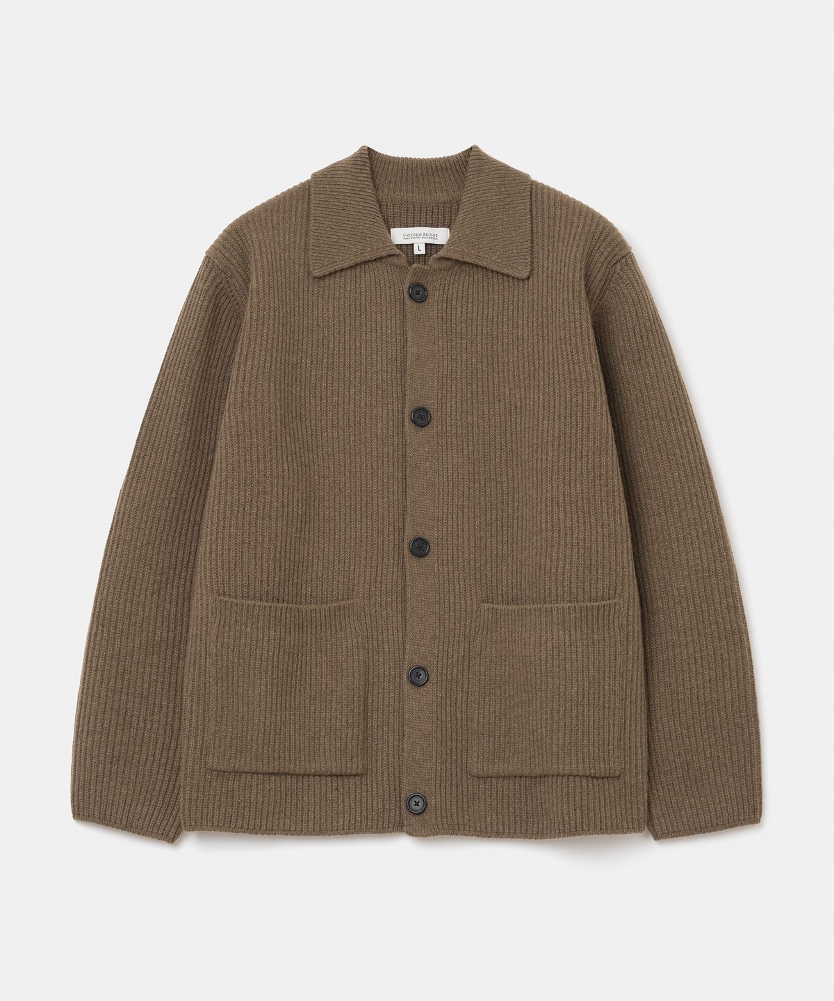 유니폼브릿지(UNIFORM BRIDGE) pocket collar knit cardigan mocha