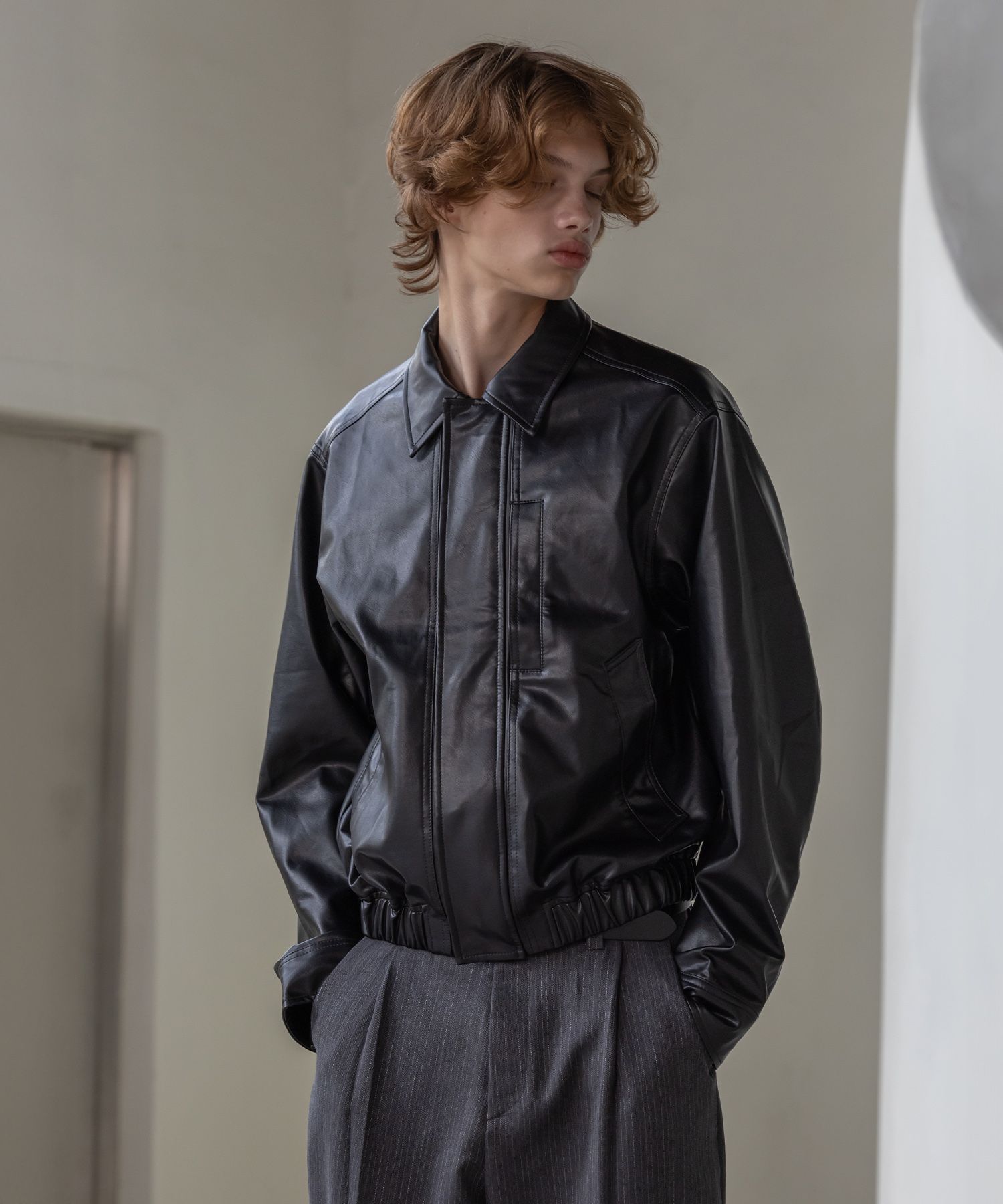 韓国限定！LAFUDGE STORE レザージャケットMUSINSA ムシンサ MUSINSA | LAFUDGESTORE Buffed leather overfit blouson_Black
