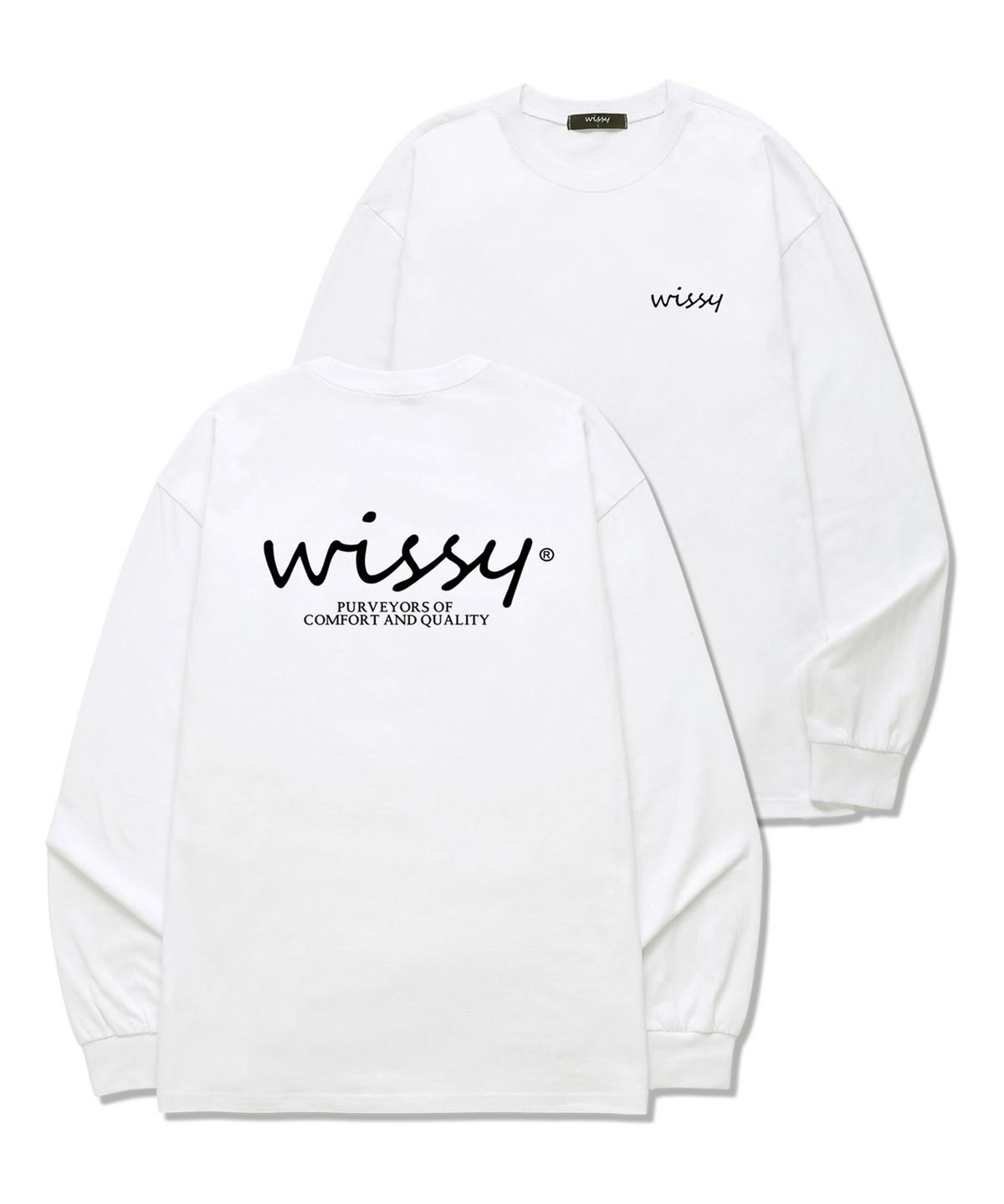 위씨(WISSY) BASIC LOGO 긴팔 티셔츠 (WLS026) 화이트