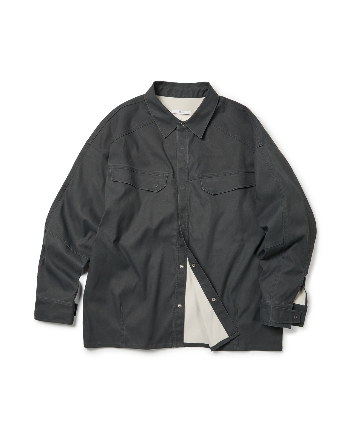 이티씨이(ETCE) WASHED TWO POCKET SHIRT (GRAY)
