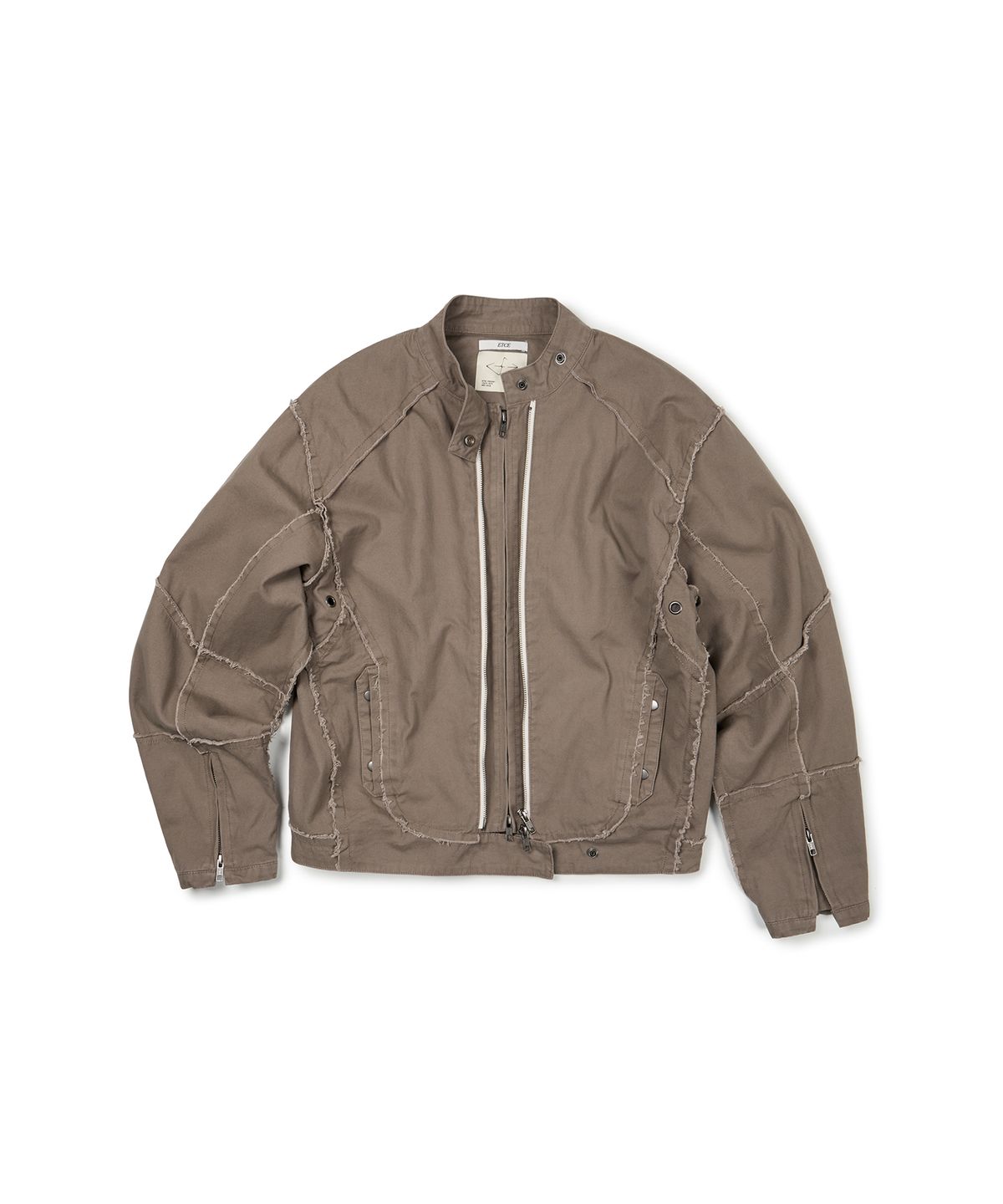 이티씨이(ETCE) DOUBLE ZIP MOTO JACKET (BROWN)