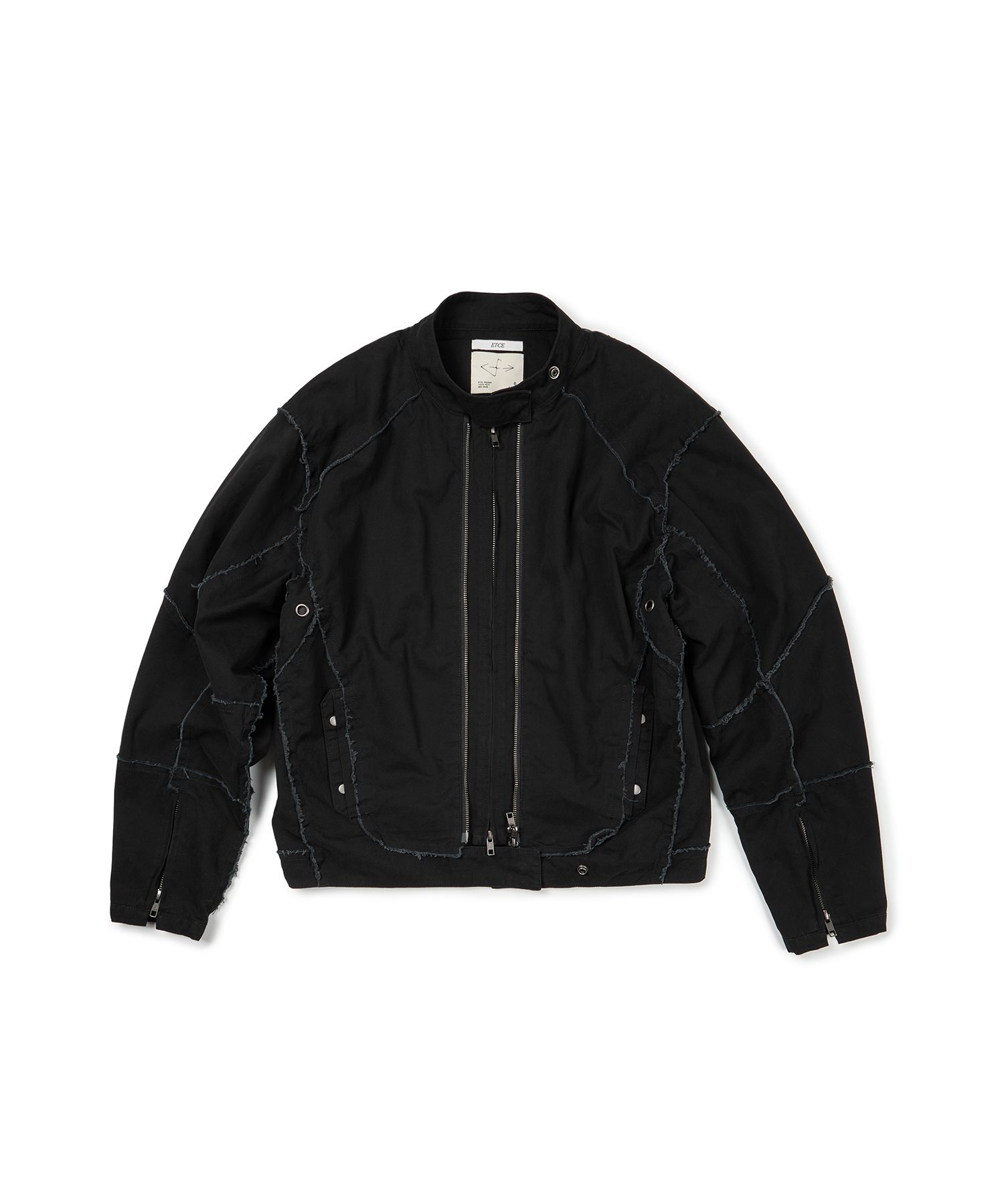 MUSINSA公式 | ETCE DOUBLE ZIP MOTO JACKET (BLACK)