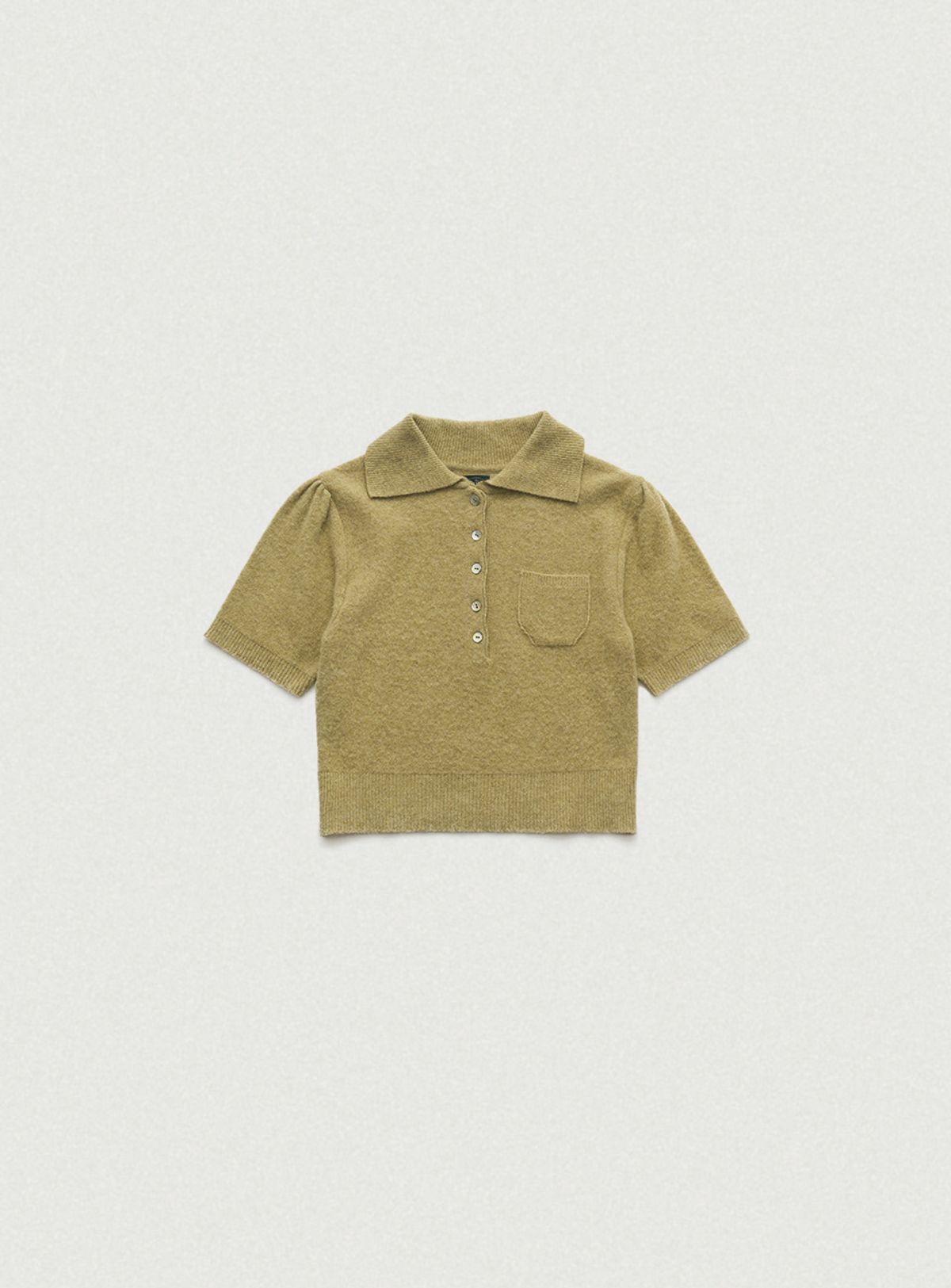 더바넷(THEBARNNET) Fluffy Half Collar Knit_Olive