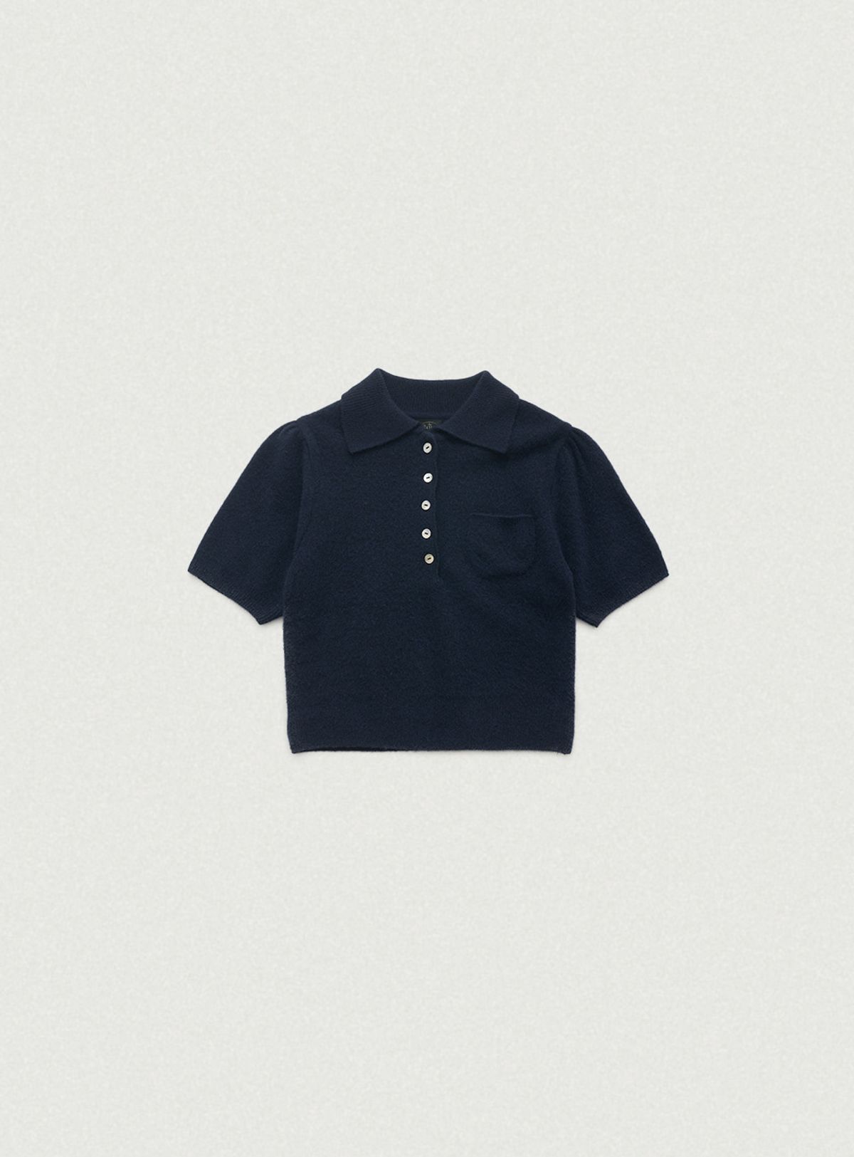더바넷(THEBARNNET) Fluffy Half Collar Knit_Navy