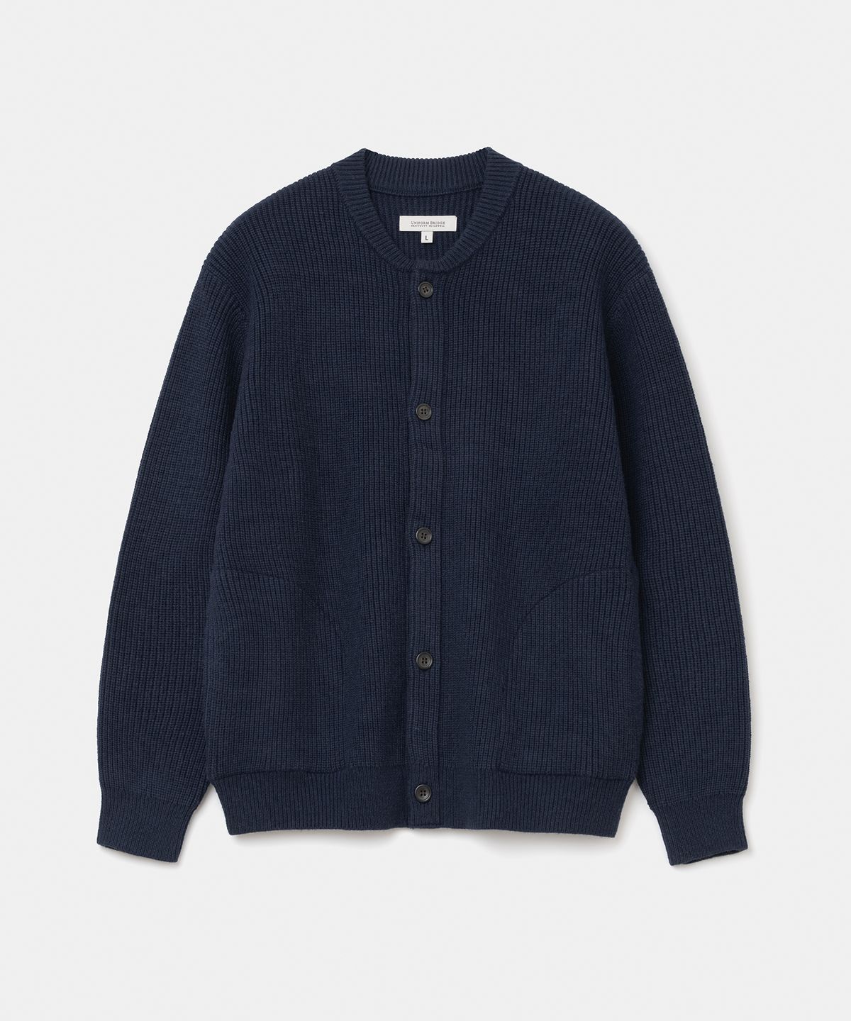 유니폼브릿지(UNIFORM BRIDGE) fisherman wool knit cardigan navy