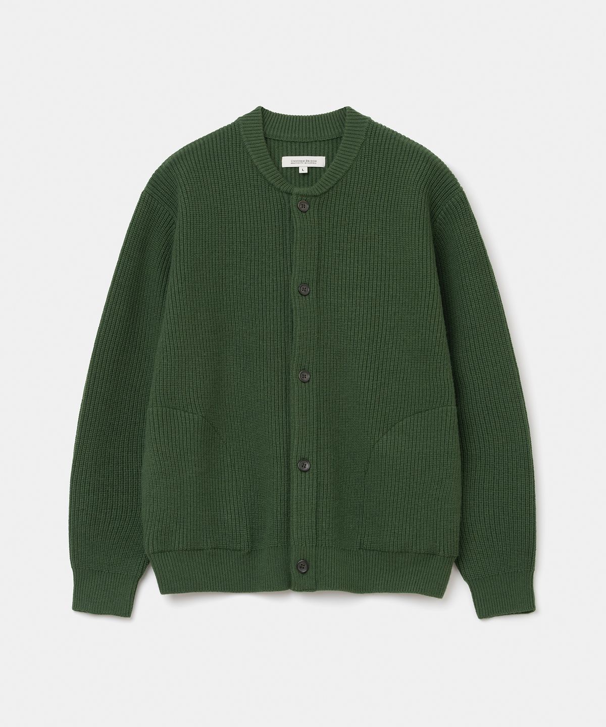 유니폼브릿지(UNIFORM BRIDGE) fisherman wool knit cardigan green