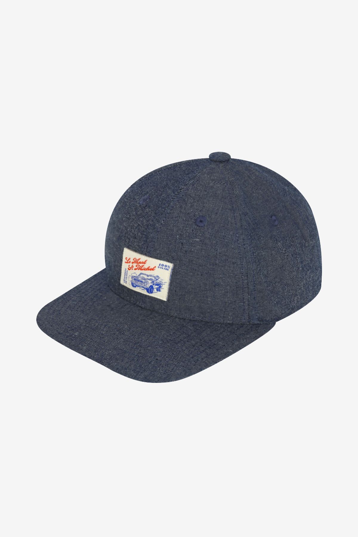 르몽생미셸(LE MONT ST MICHEL) Logo Patch point denim cap_Blue