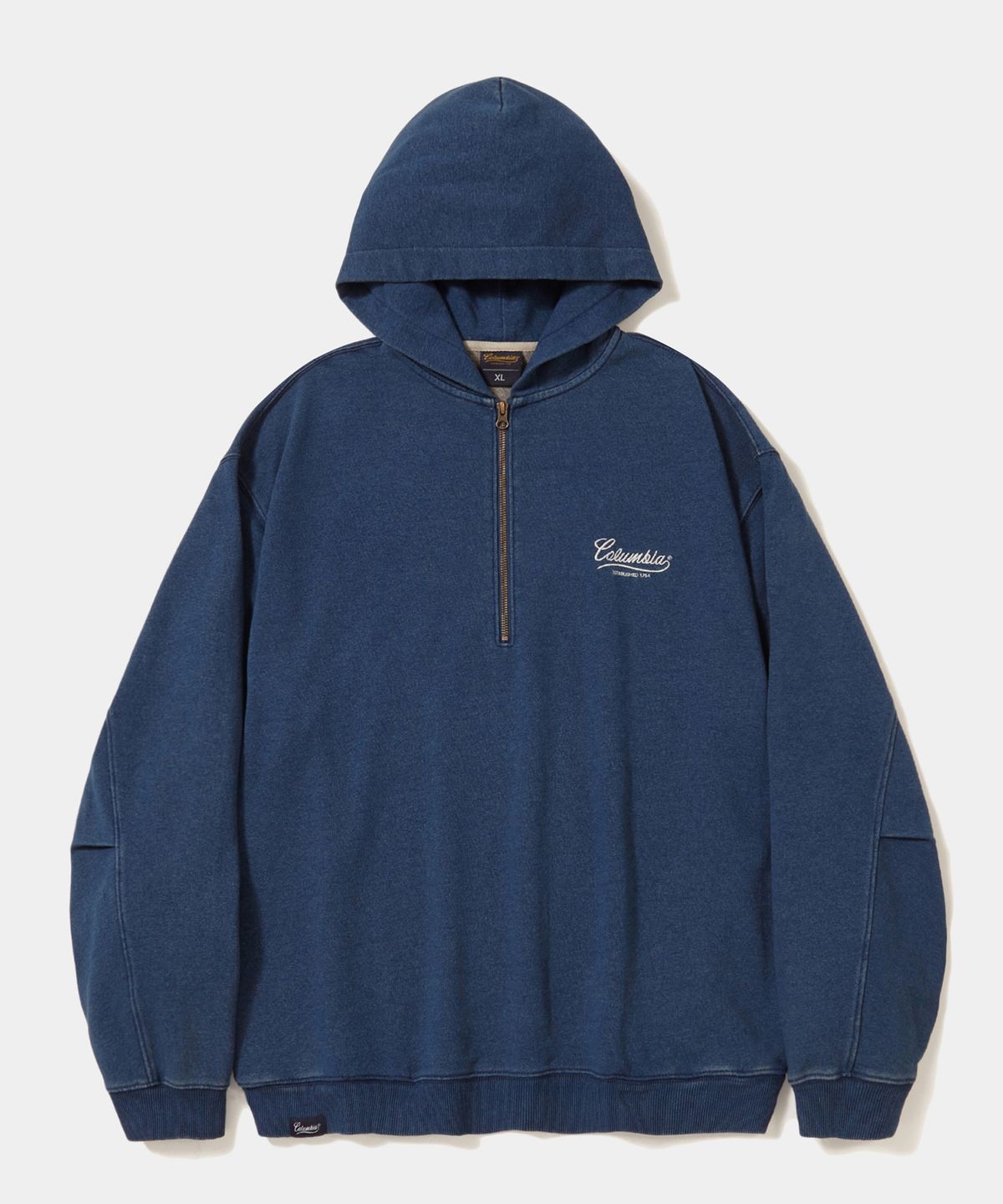 컬럼비아 유니버시티(COLUMBIA UNIVERSITY) NY STREET TAIL DENIM TERRY H/ZIP HOODIE_MIDNIGHT JEAN