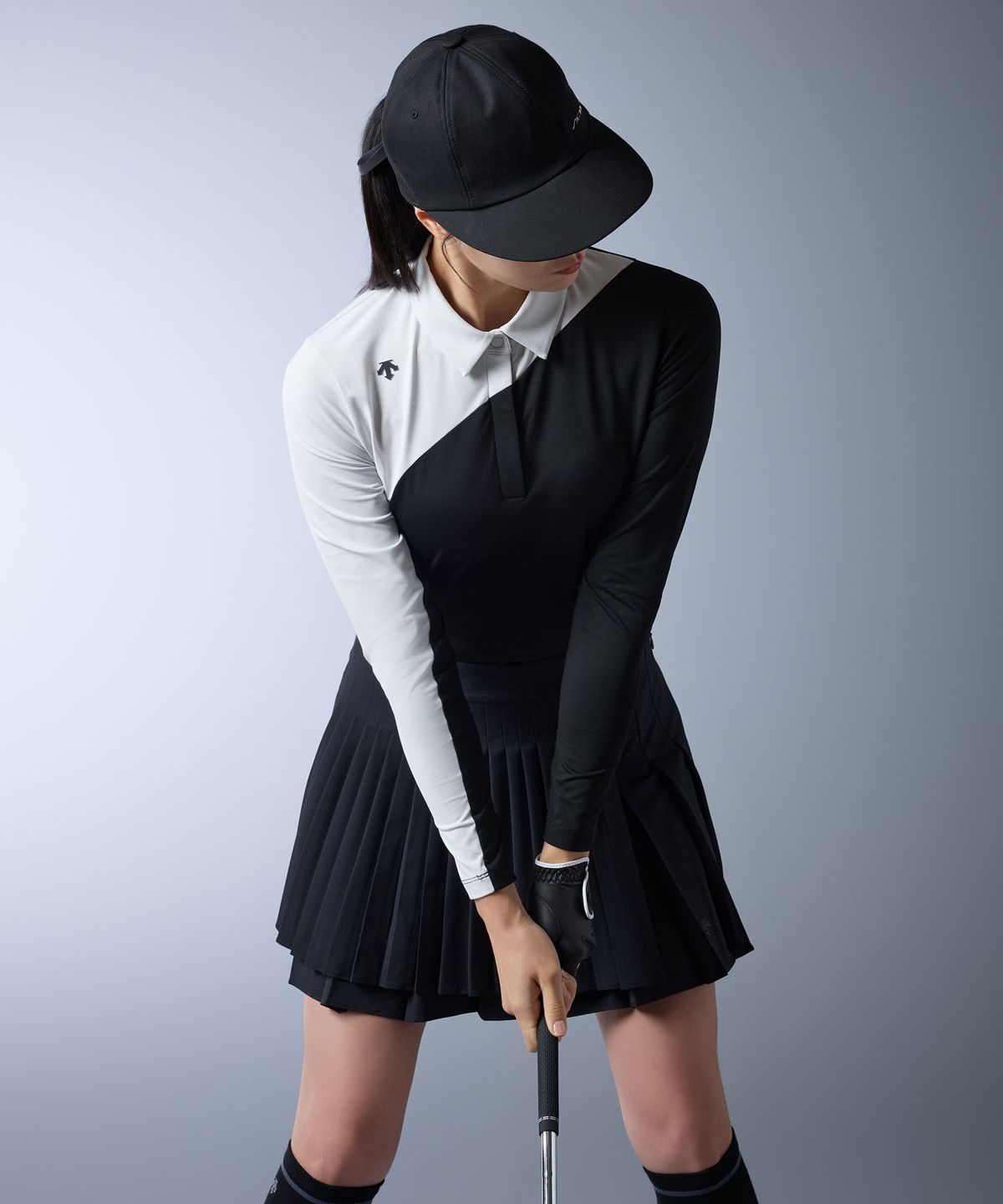 데상트 골프(DESCENTE GOLF) 아크먼트(ACMT) 여성 컬러블럭 카라 티셔츠 (DQ32WFTL9A)