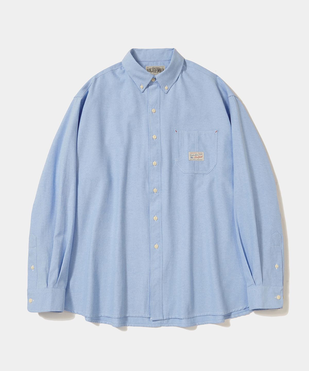 컬럼비아 유니버시티(COLUMBIA UNIVERSITY) SL-LABEL ONE POCKET OXFORD SHIRTS_BLUE