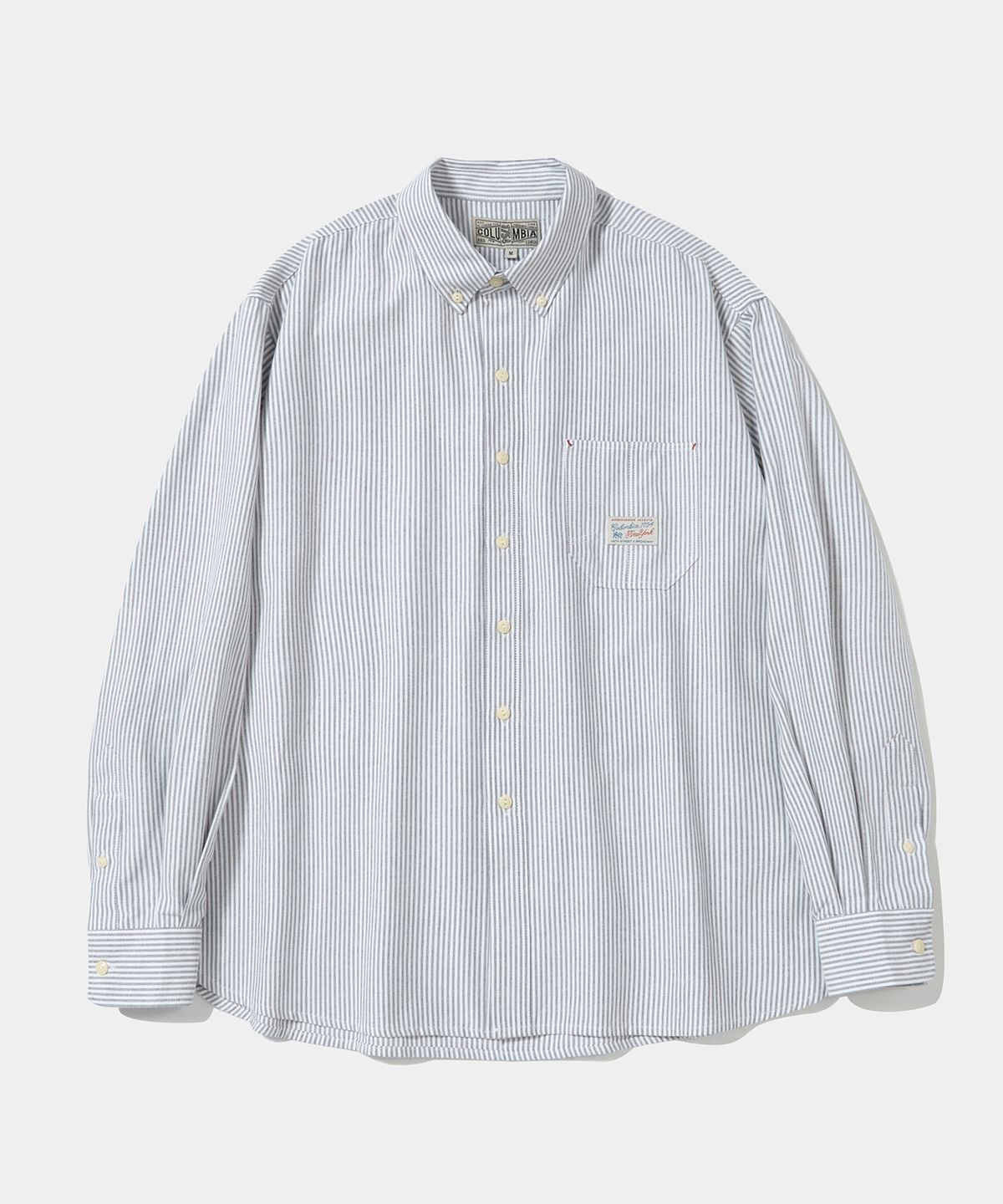 컬럼비아 유니버시티(COLUMBIA UNIVERSITY) SL-LABEL ONE POCKET OXFORD SHIRTS_GRAY STRIPE