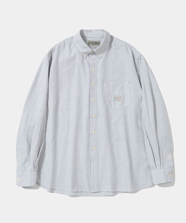 SL-LABEL ONE POCKET OXFORD SHIRTS_GRAY STRIPE