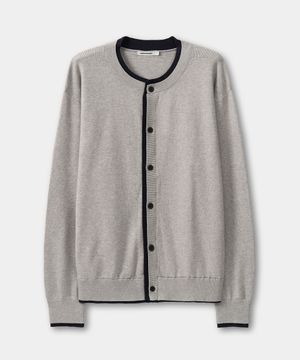 레이어드 라운드 넥 가디건 (GREY)
