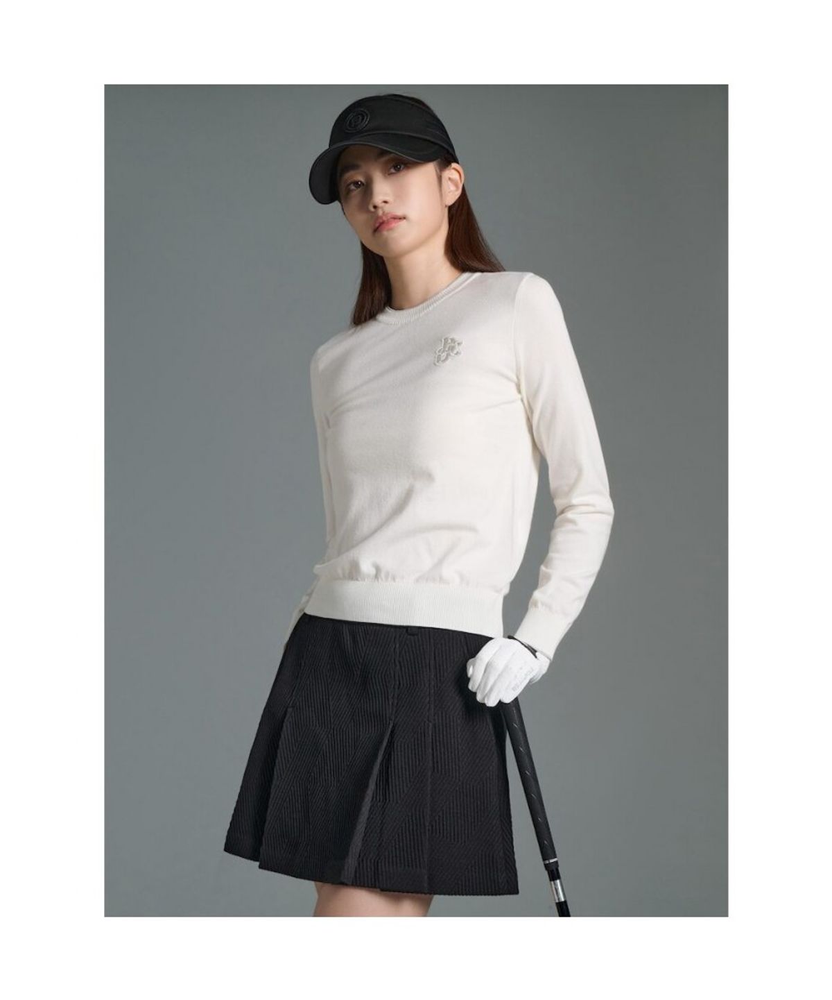 빈폴골프(BEANPOLE GOLF) 여성 원포인트 라운드넥 풀오버  아이보리
