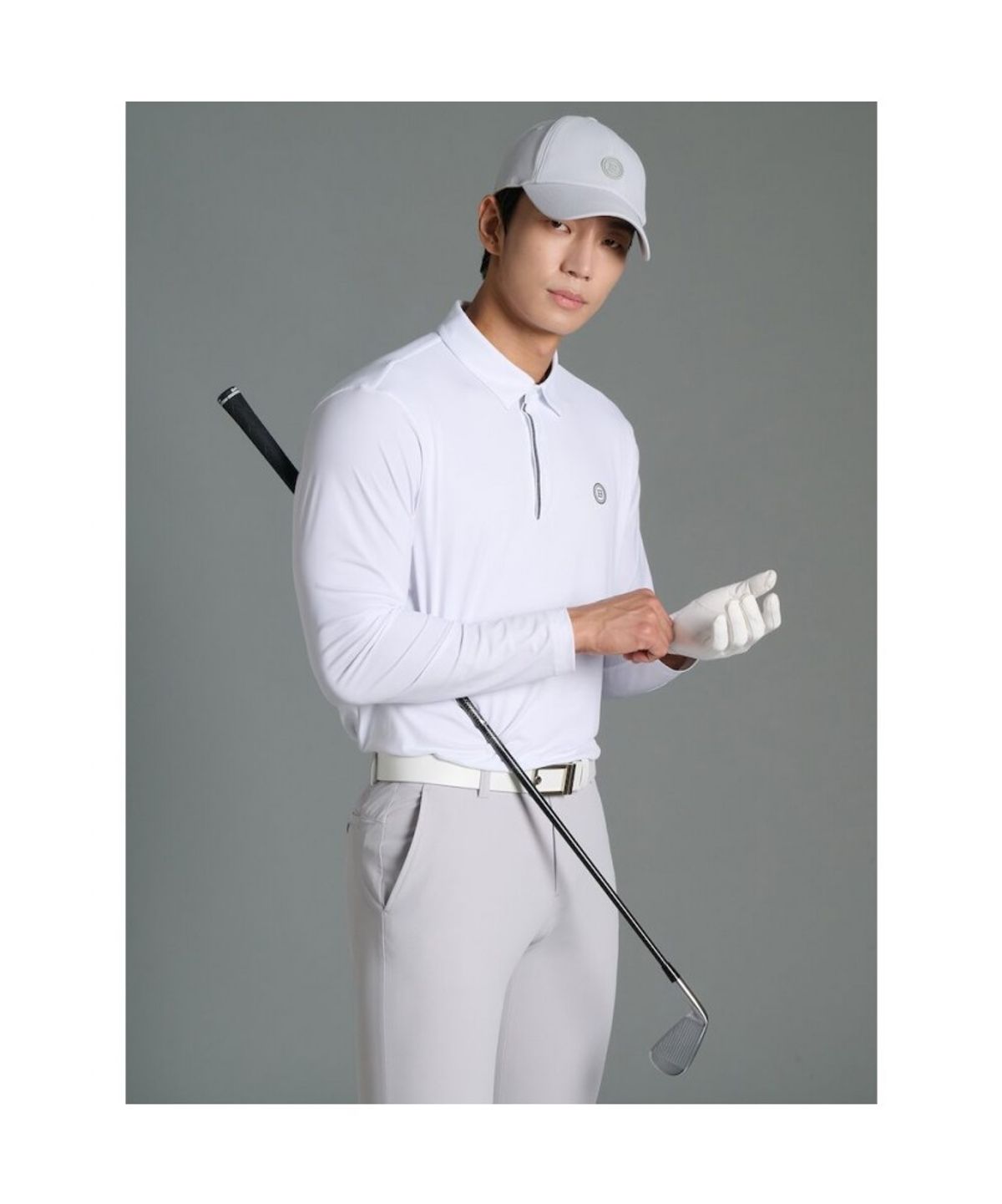 빈폴골프(BEANPOLE GOLF) 남성 소매 배색 칼라 티셔츠  화이트