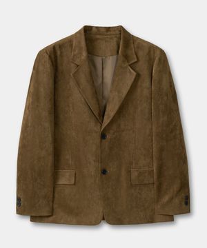 클래식 버튼 스웨이드 블레이저 (KHAKI BROWN)
