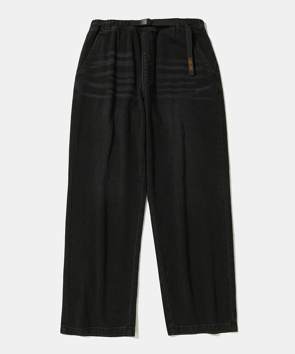 컬럼비아 유니버시티(COLUMBIA UNIVERSITY) TRAJAN LABEL LOOSE-FIT WASHED DENIM PANTS_BLACK JEAN