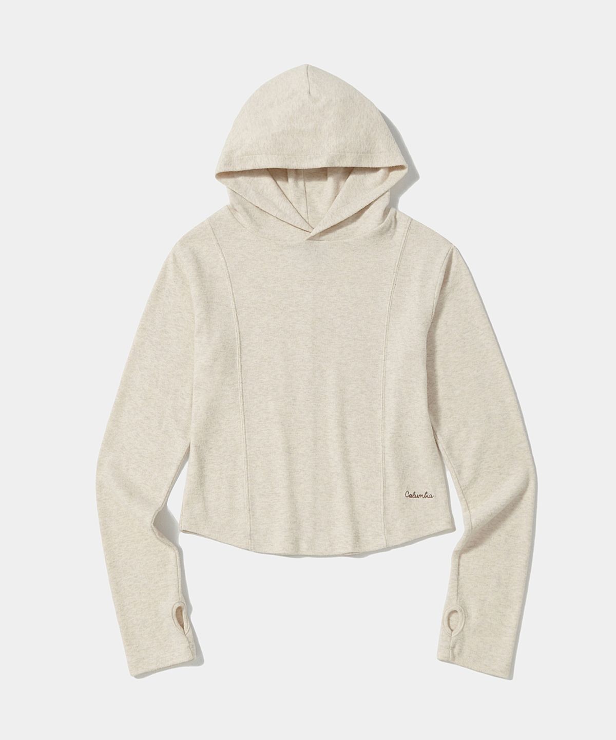 컬럼비아 유니버시티(COLUMBIA UNIVERSITY) TINY SCRIPT SLIM CROP WOMEN HOODIE_OATMEAL