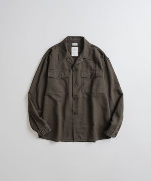 DYED FATIGUE L/S SHIRTS d.brown