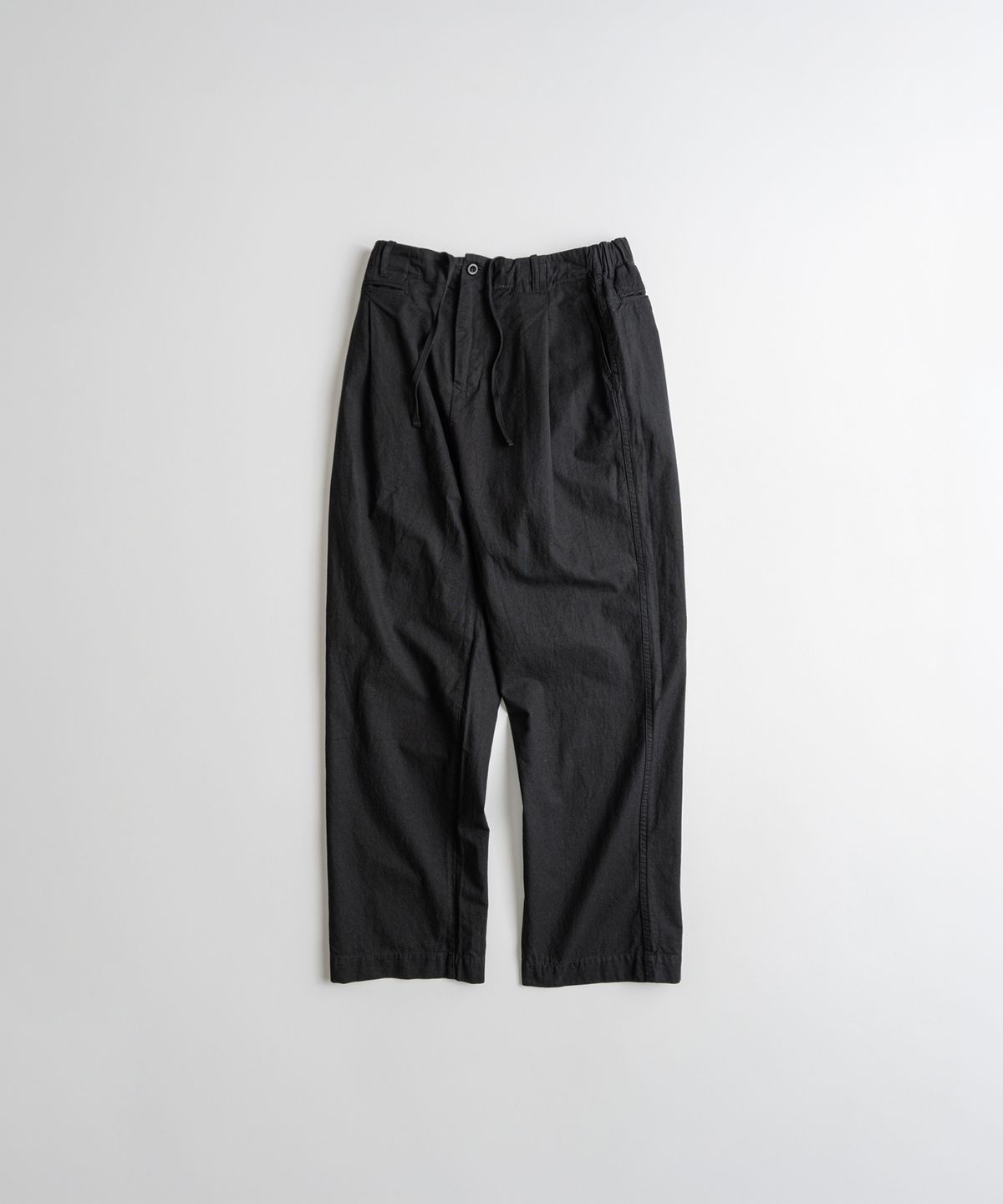 비헤비어(BEHEAVYER) DYED C/L EASY TROUSER black