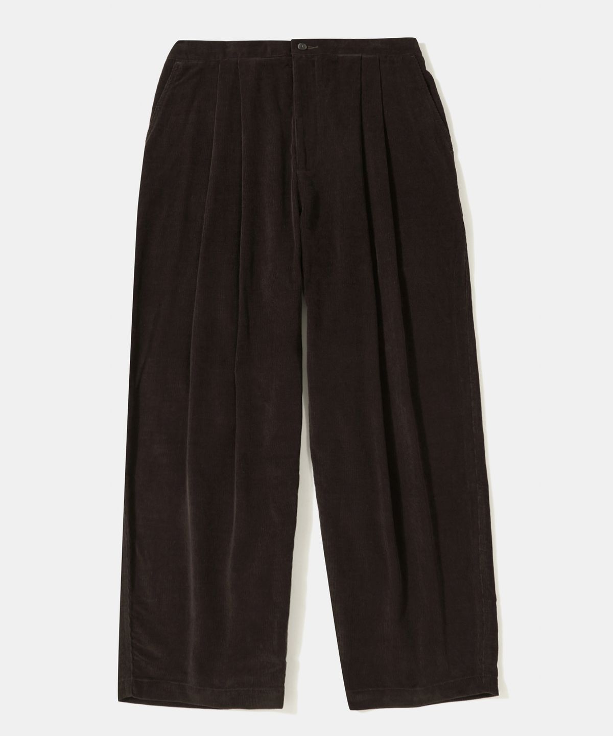 컬럼비아 유니버시티(COLUMBIA UNIVERSITY) TRAJAN LABEL PINTUCK WIDE-FIT CORDUROY PANTS_BROWN