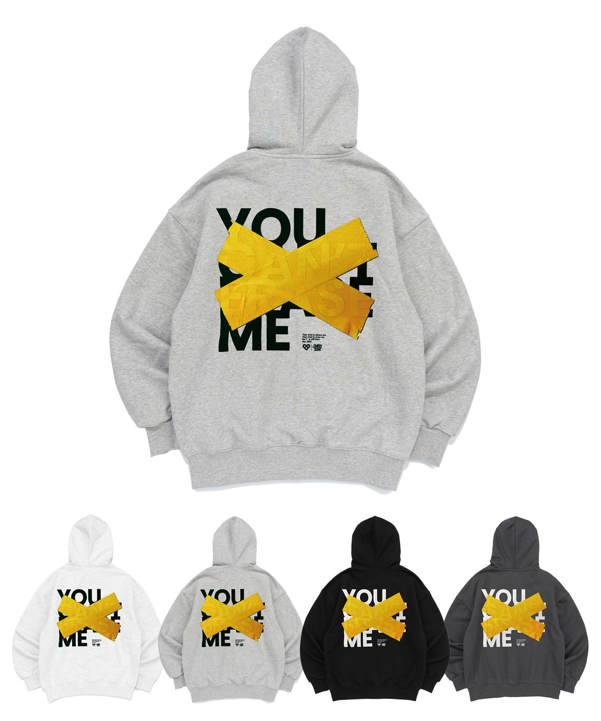 커버라이즈(COVERIZE) YCEM YELLOW  그래픽 후드티 (L/GRAY)