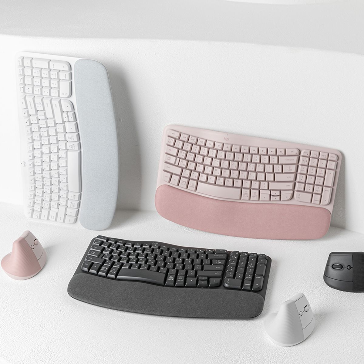 로지텍(LOGITECH) 로지텍 코리아 Wave Keys And Lift Combo 무선 블루투스 저소음 인체공학 키보드 마우스 세트