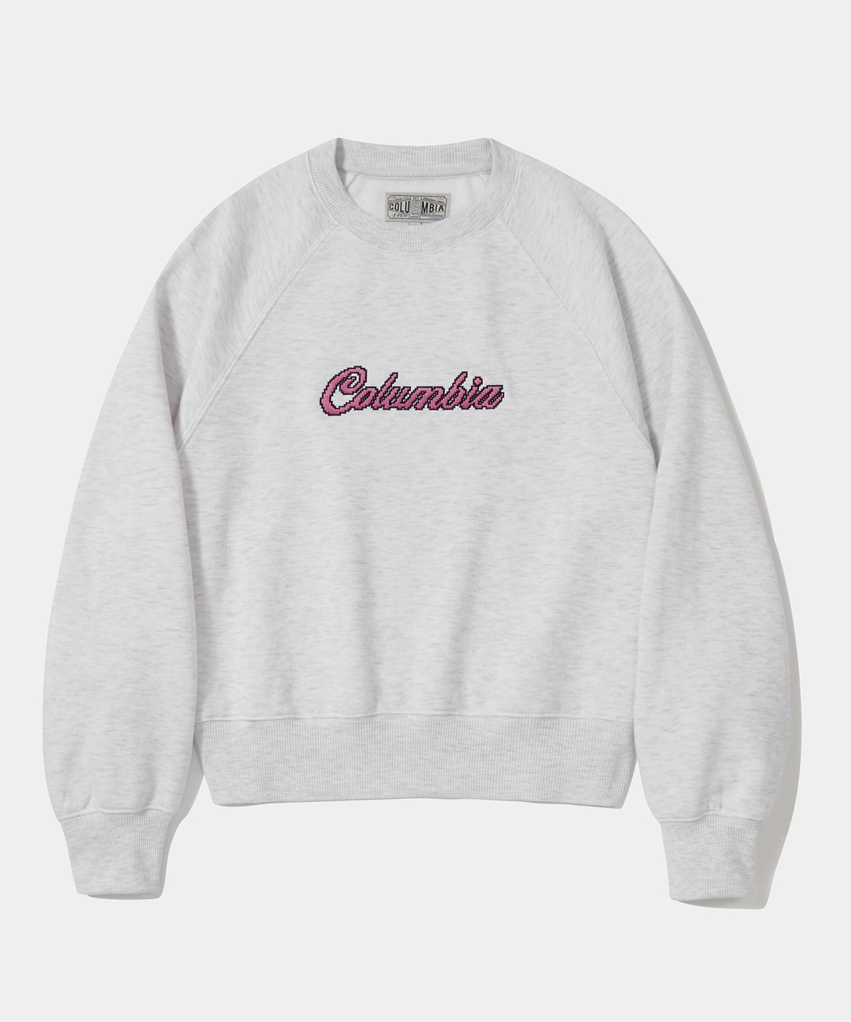 컬럼비아 유니버시티(COLUMBIA UNIVERSITY) 8BIT CROP FLEECE WOMEN CREW NECK _LIGHT GRAY