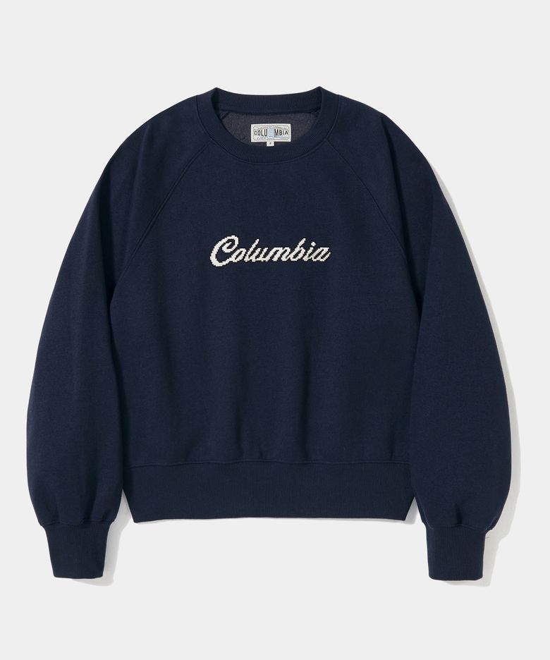 8BIT CROP FLEECE WOMEN CREW NECK _NAVY