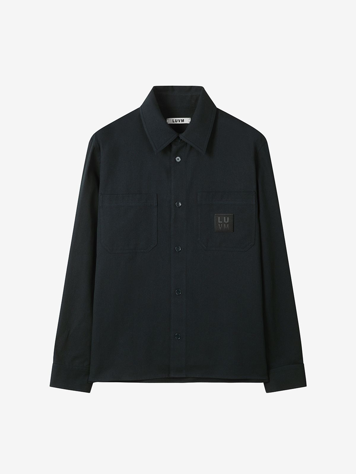엘유브이엠(LUVM) LOGO PATCH COTTON SHIRTS FOR MEN_NAVY