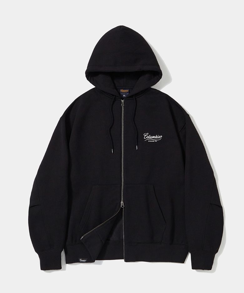 NY STREET TAIL FLEECE ZIP-UP HOODIE_BLACK