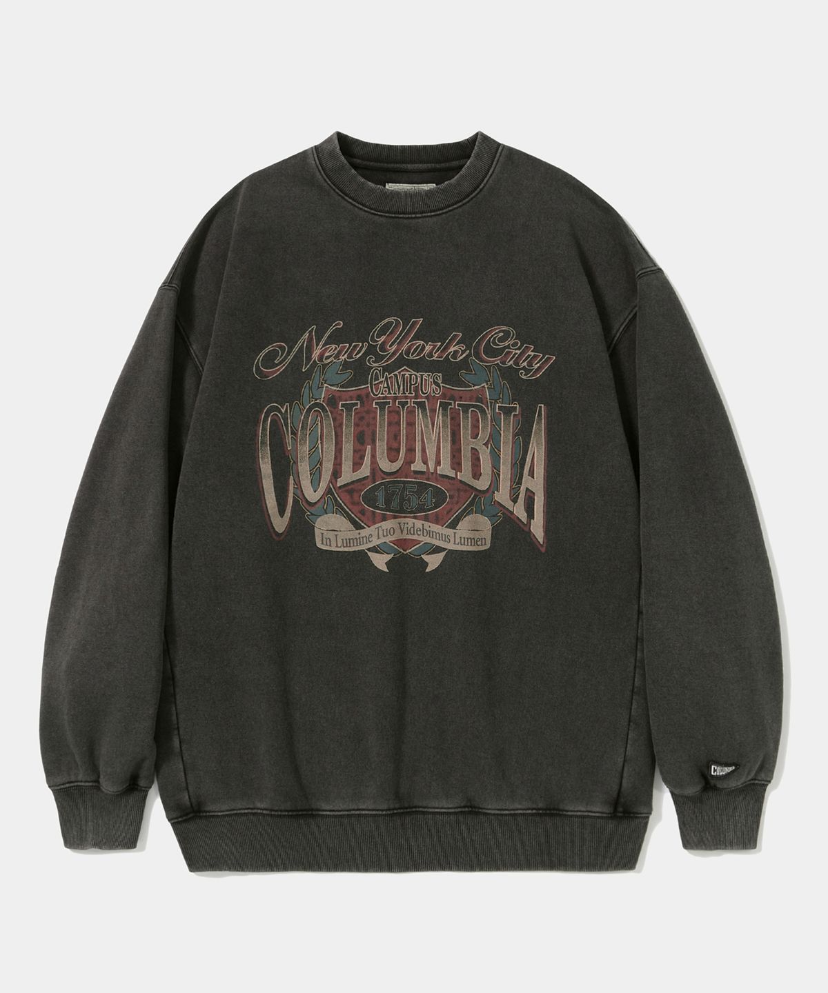 컬럼비아 유니버시티(COLUMBIA UNIVERSITY) CAMPUS WASHED FLEECE CREW NECK_CHARCOAL