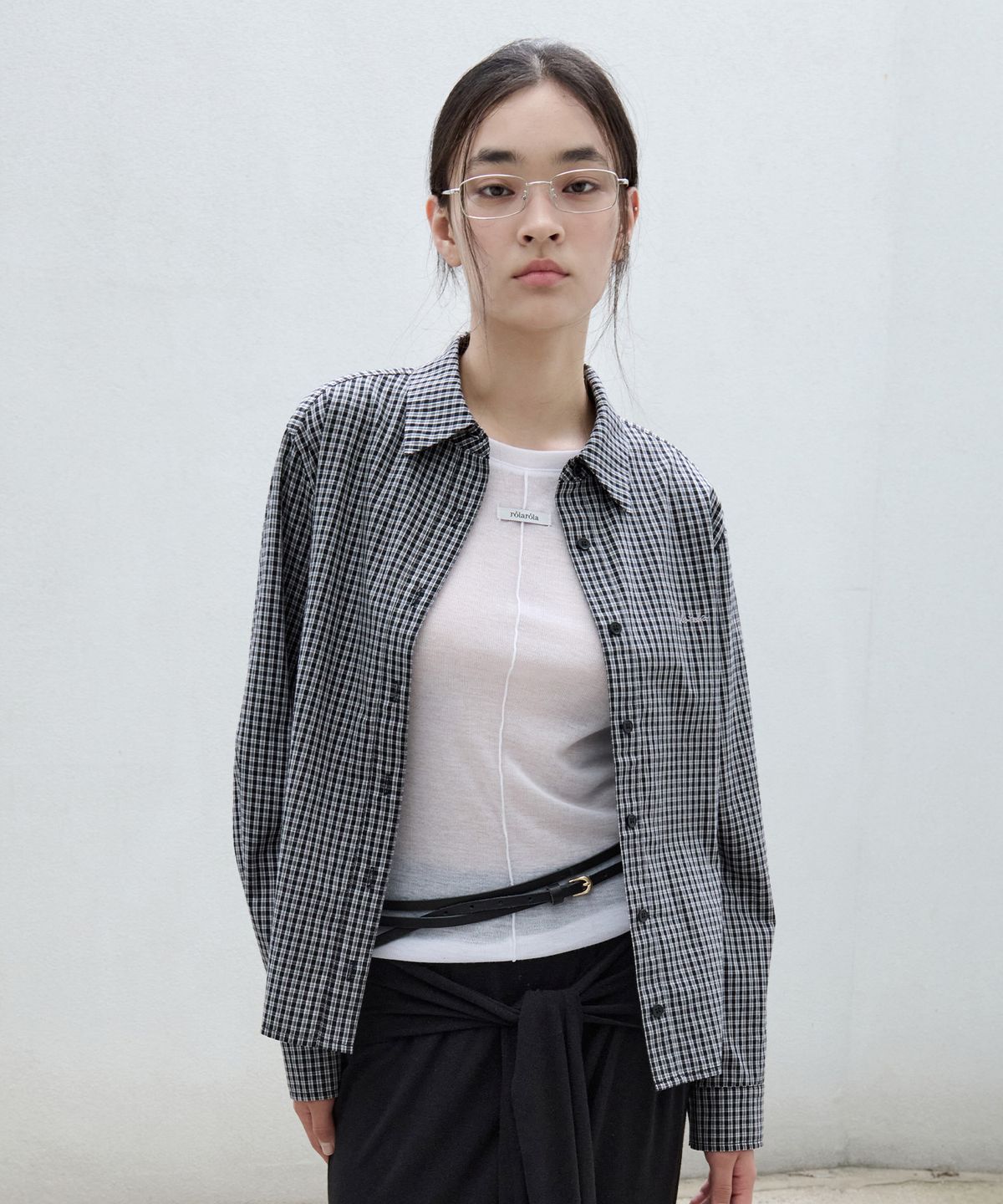 로라로라(ROLAROLA) CLASSIC CHECK SHIRT BLACK