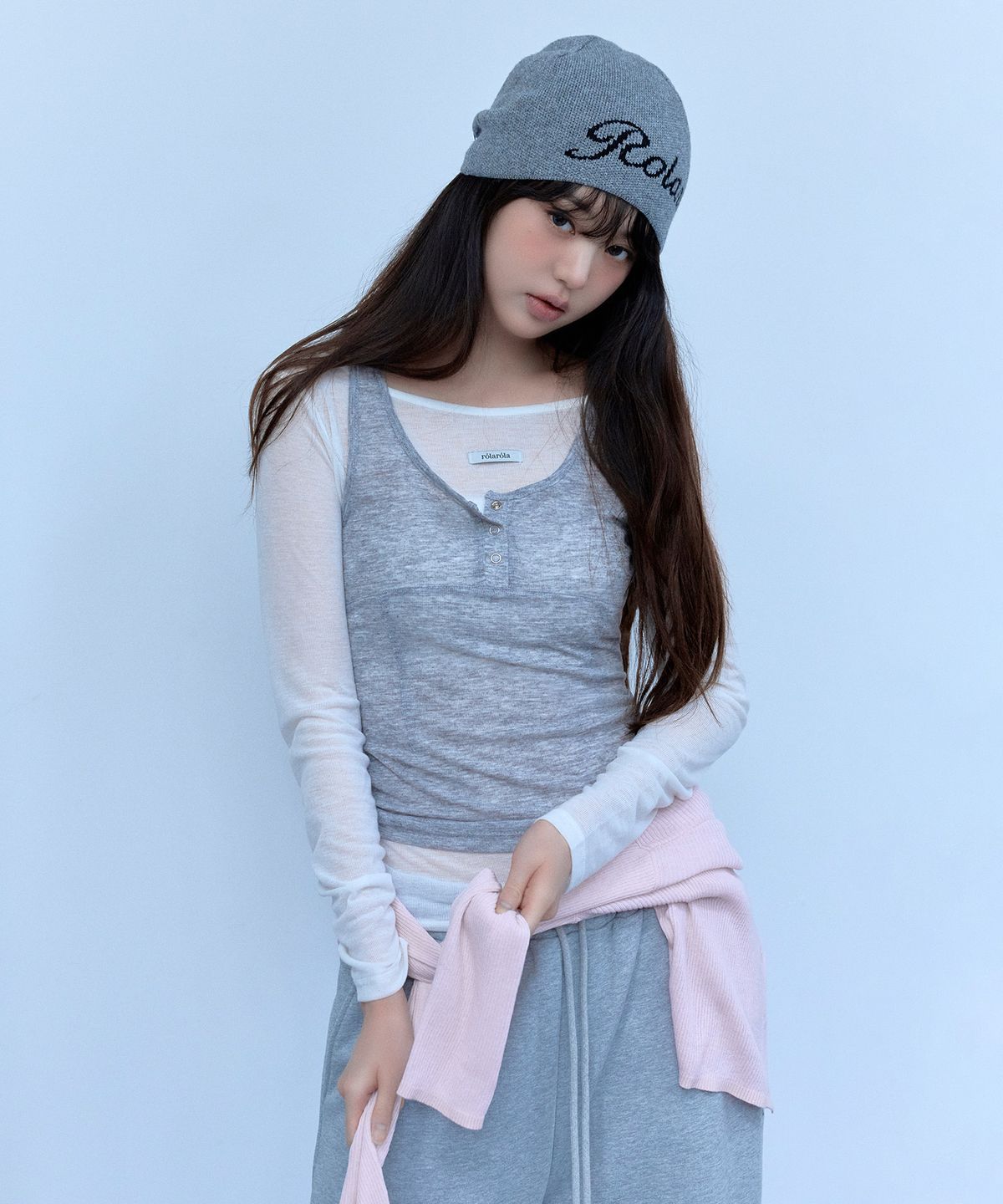 로라로라(ROLAROLA) SLEEVELESS LAYERED T-SHIRT SET WH+GY