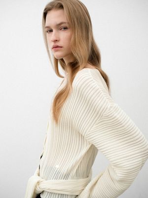 ACCORD PLEATS TWO-WAY SHORT CARDIGAN(CD-2220)