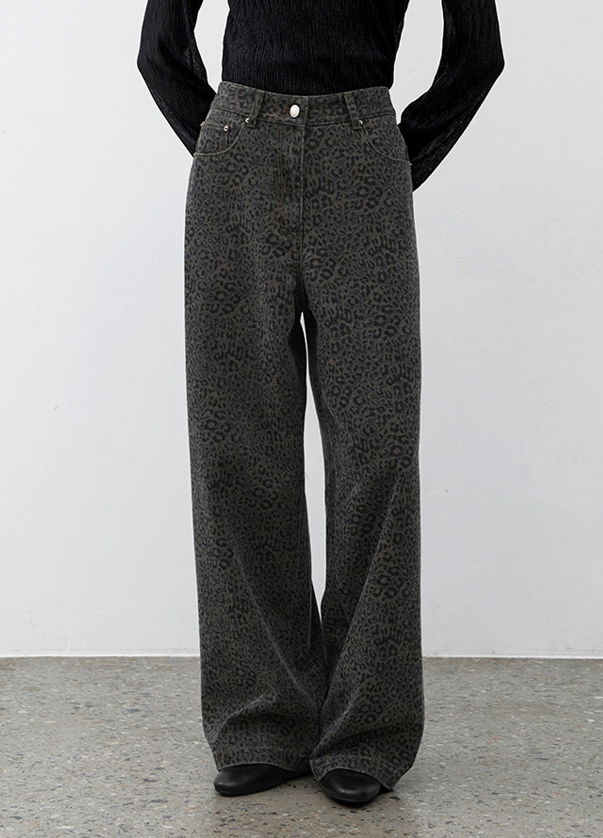 아틀리에 나인(ATELIER NAIN) LEOPARD WIDE LEG PANTS(PT-5701)