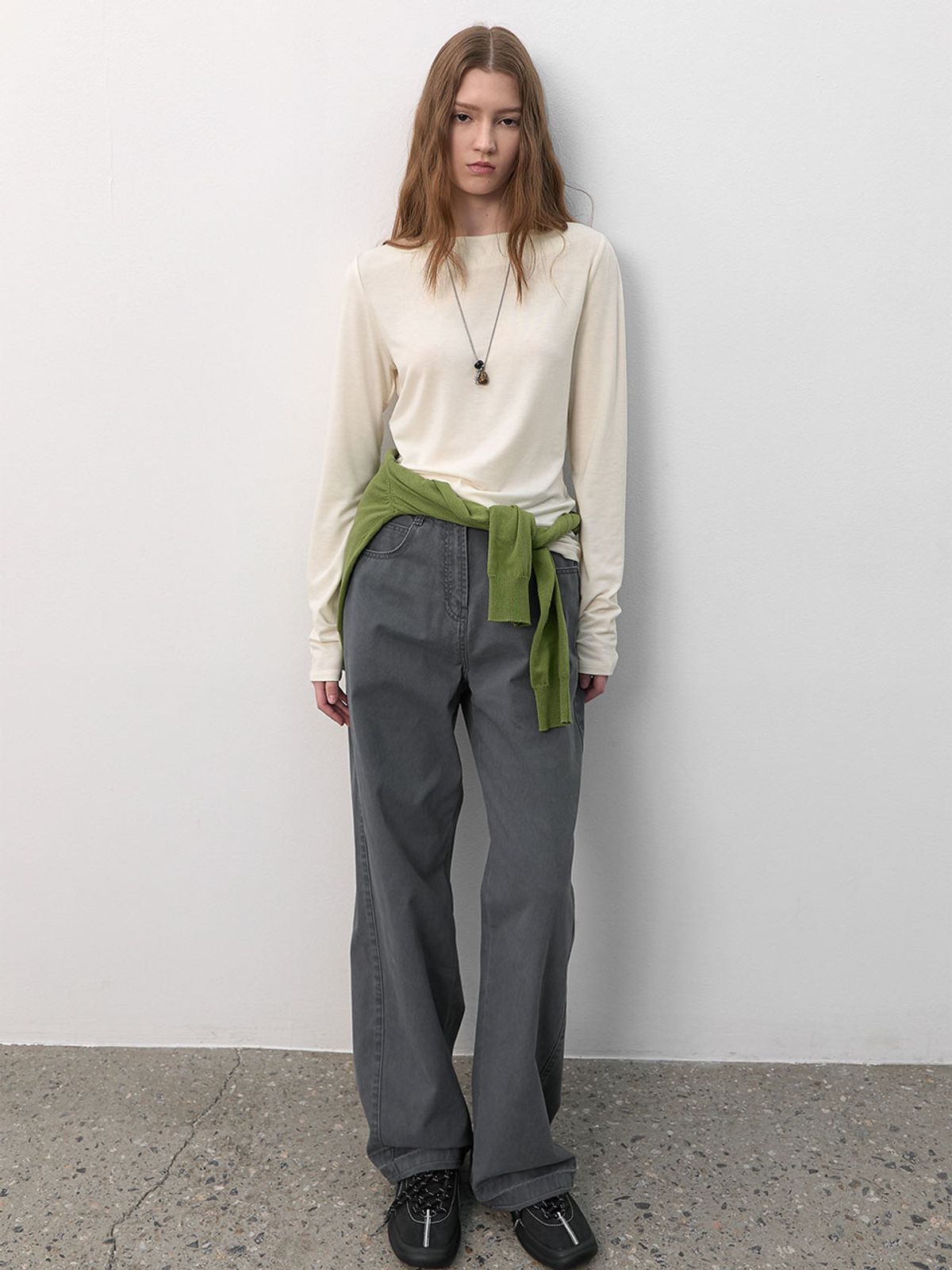 아틀리에 나인(ATELIER NAIN) ESSENTIAL BOAT NECK SLIM TEE(T-7093)