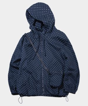 [지쑹쑹 PICK] 캣츠 하이넥 도트 후드 스트링 바람막이 세트 [네이비]