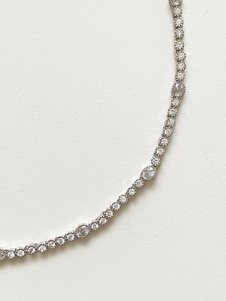 Lumière Tennis Chain Necklace 테니스체인 목걸이 (골드/로듐)
