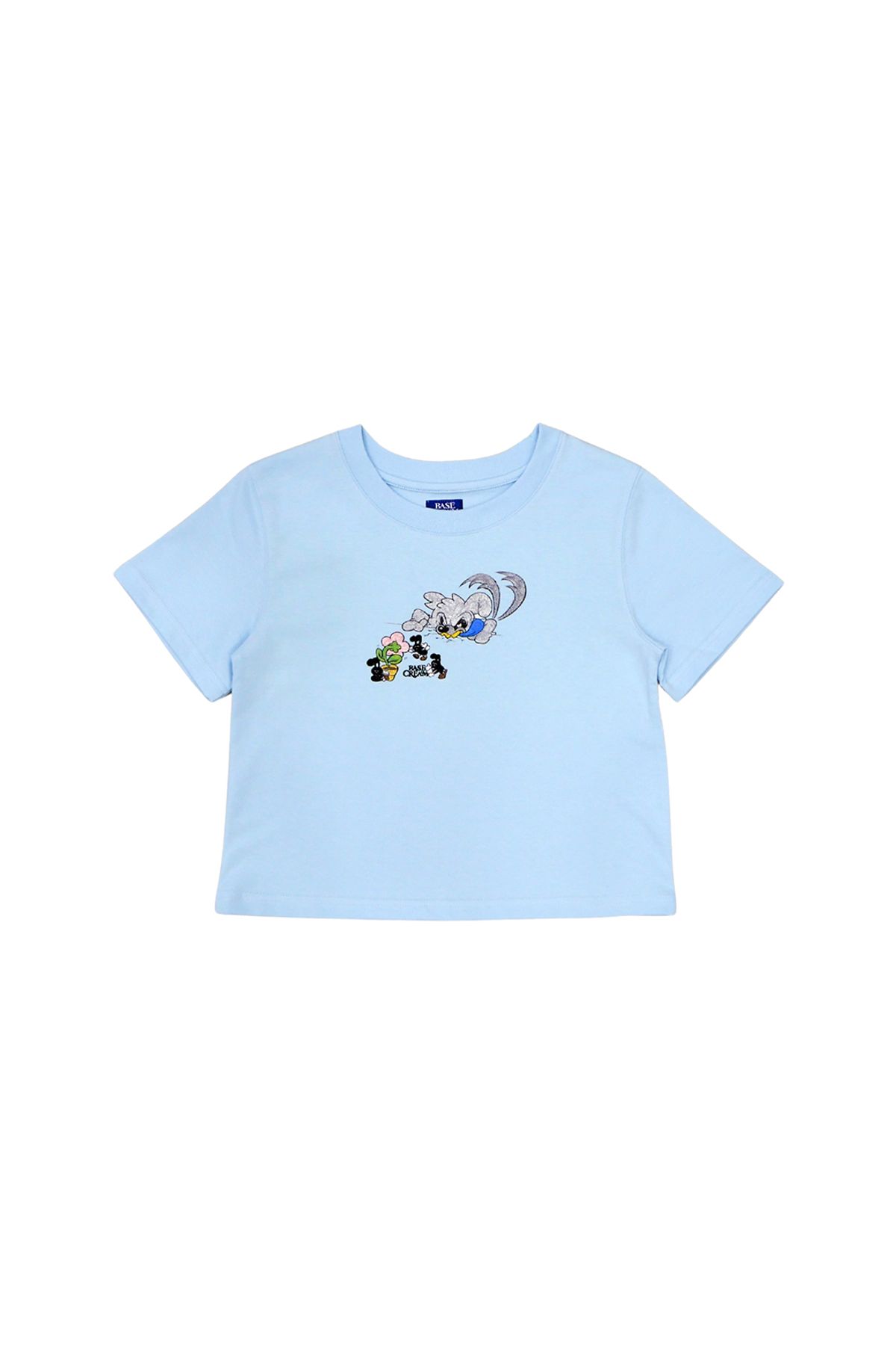 베이스크림(BASECREAM) BCxBRR CROP TEE_SKYBLUE