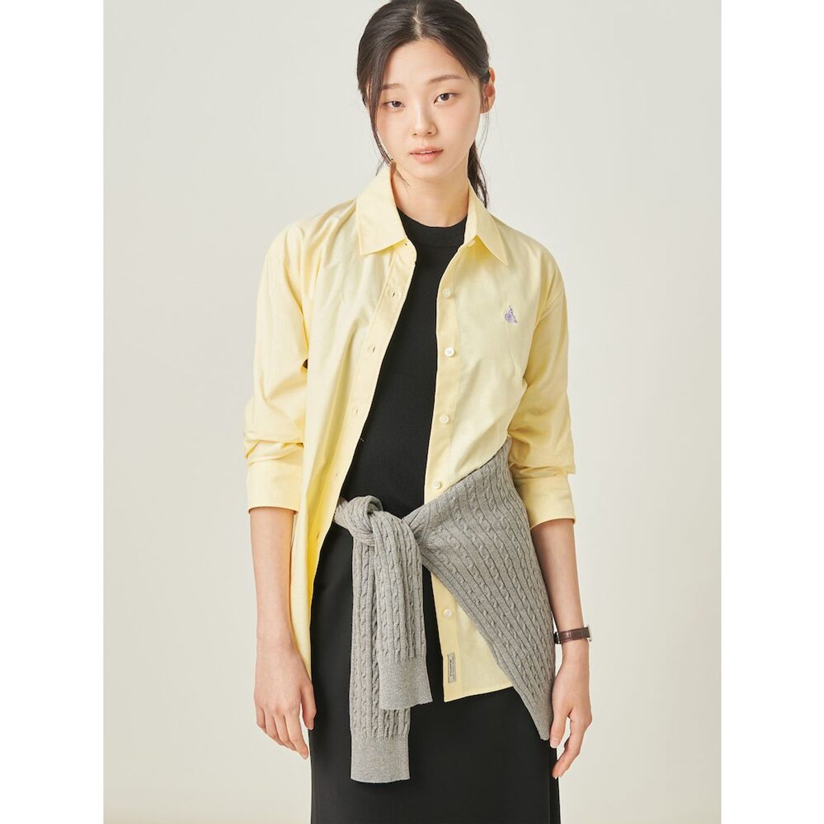 빈폴 레이디스(BEANPOLE LADIES) 옥스포드 오버핏 셔츠  옐로우 (BF5864C02E)