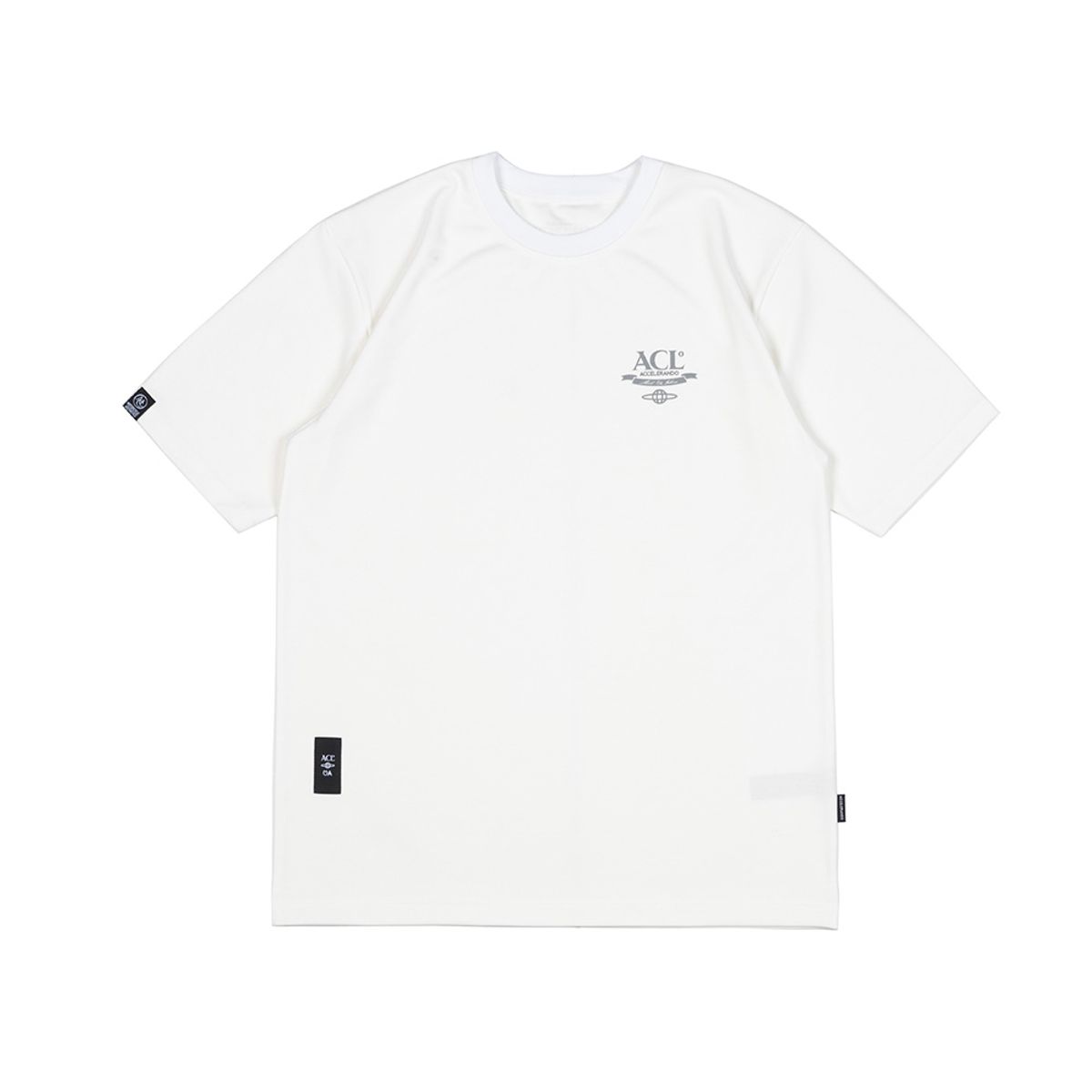 아첼레란도(ACCELERANDO) BT14WH 메쉬 레이어 오버핏 에슬레틱 티셔츠 White