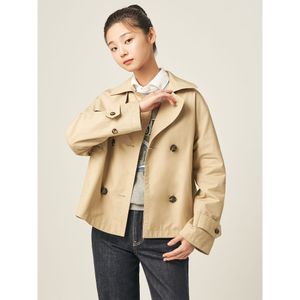 코튼 숏 더블 트렌치  베이지 (BF583TC01A)