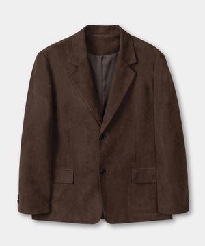 클래식 버튼 스웨이드 블레이저 (DARK BROWN)