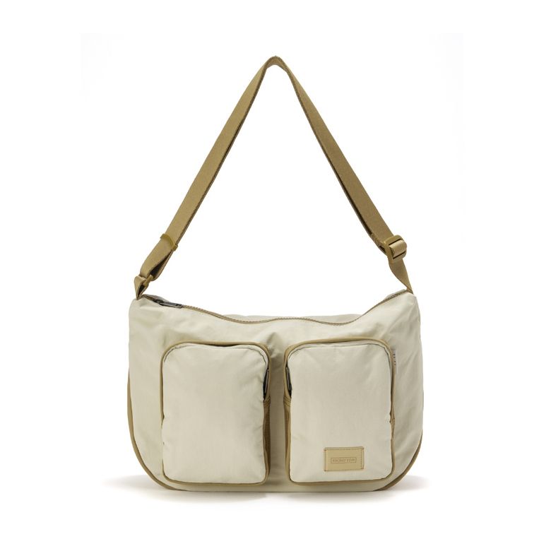 TWO POCKET HOBO BAG - BEIGE (P255ACR410)